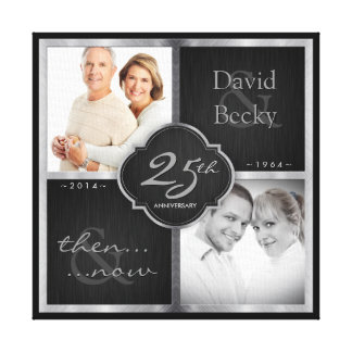 25th Wedding Anniversary Art Framed Artwork Zazzle Then And Now 25th Wedding Anniversary Canvas Print