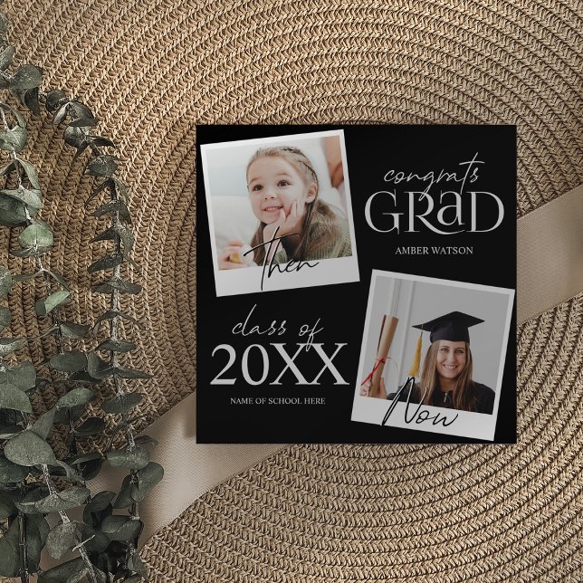 Then And Now | 2 Photo Graduation Announcement (Creator Uploaded)