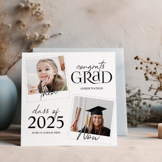 Then And Now | 2 Photo Graduation Announcement