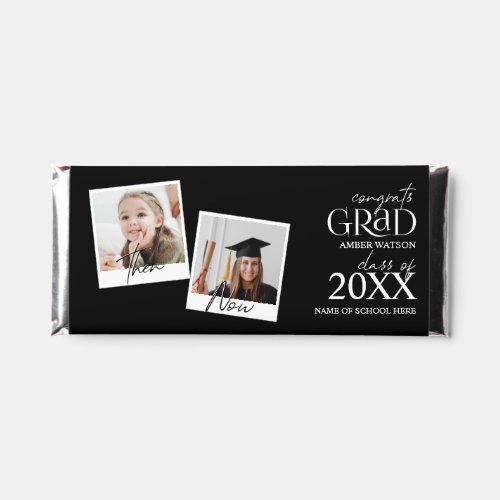Then And Now  2 Photo Graduation  Hershey Bar Favors