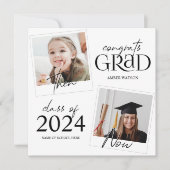 Then And Now | 2 Photo Graduation Invitation (Front)