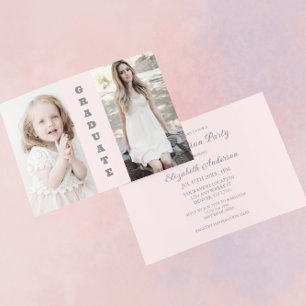 Then And Now 2 Photo Graduation Invitation