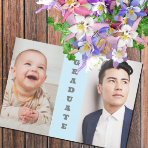 Then And Now 2 Photo Graduation Invitation