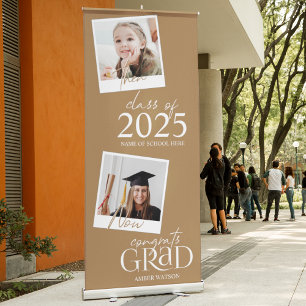 Then And Now 2 Photo Graduation Retractable Banner