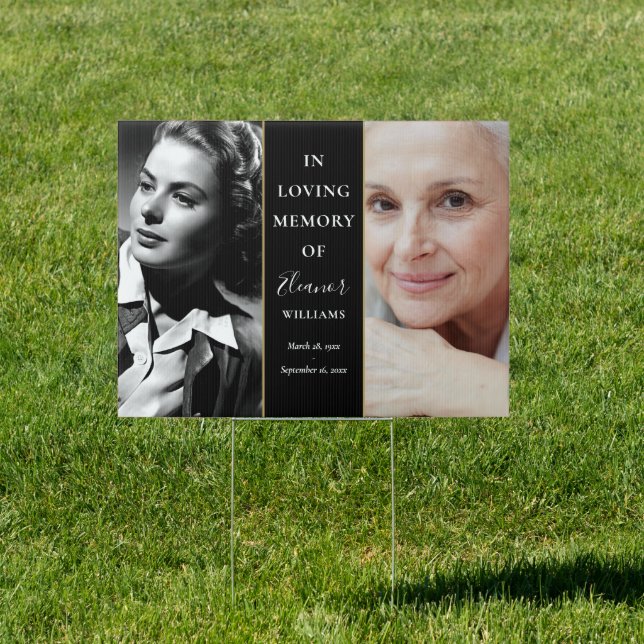 Then And Now 2 Photo Memorial Celebration Of Life Sign (Insitu)
