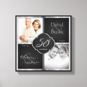 Then and Now 50th Wedding Anniversary Canvas Print