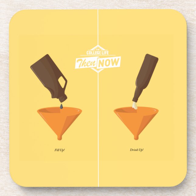 Then And Now: Beer Pong Coaster (Front)