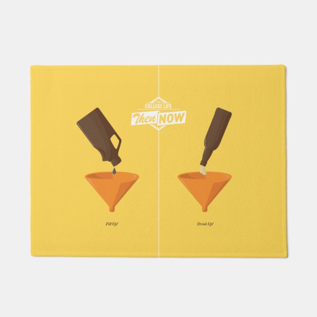 Then And Now: Beer Pong Doormat (Front)