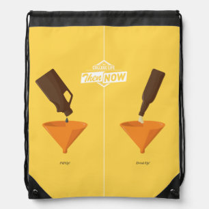Then And Now: Beer Pong Drawstring Bag