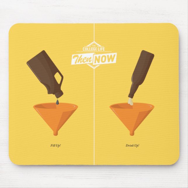 Then And Now: Beer Pong Mouse Pad (Front)