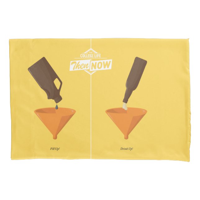 Then And Now: Beer Pong Pillow Case (Front-Left)