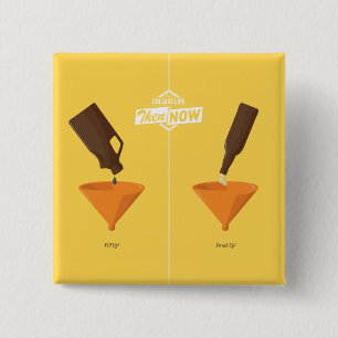 Then And Now: Beer Pong Pinback Button