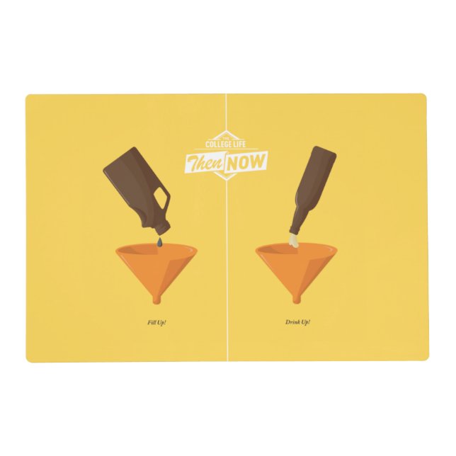 Then And Now: Beer Pong Placemat (Front)