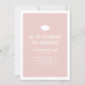 Then and Now Blush Pink Photo Collage Graduation Invitation (Back)