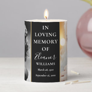 Then And Now Memorial Celebration Of Life 2 Photo Pillar Candle