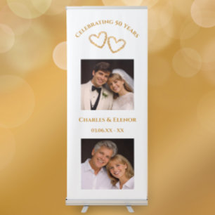 Then and Now Photo 50th Wedding Anniversary Party Retractable Banner