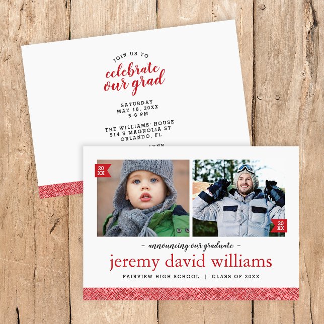 Then and Now Photo Graduation Invitation (Creator Uploaded)