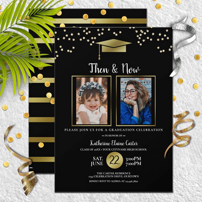 Then and Now Photo Template Graduation Party