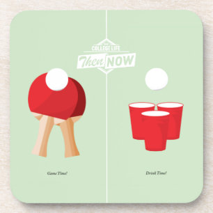 Then And Now: Ping Pong Beverage Coaster