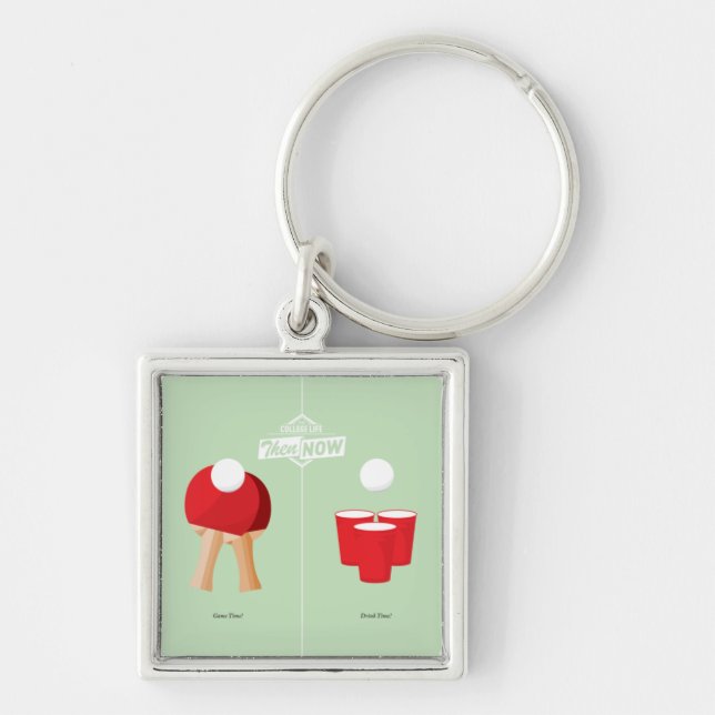 Then And Now: Ping Pong Keychain (Front)