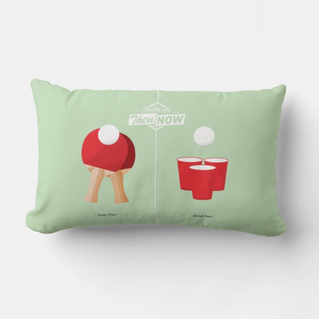 Then And Now: Ping Pong Lumbar Pillow (Front)