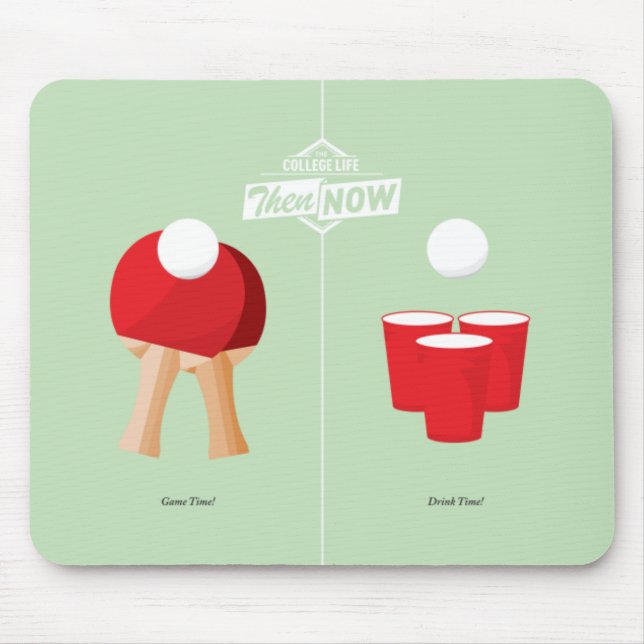 Then And Now: Ping Pong Mouse Pad (Front)