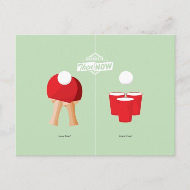 Then And Now: Ping Pong Postcard (Front)