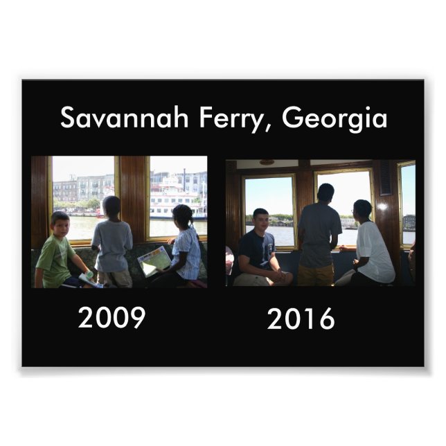 Then and Now - Savannah Ferry, GA Photo Print (Front)