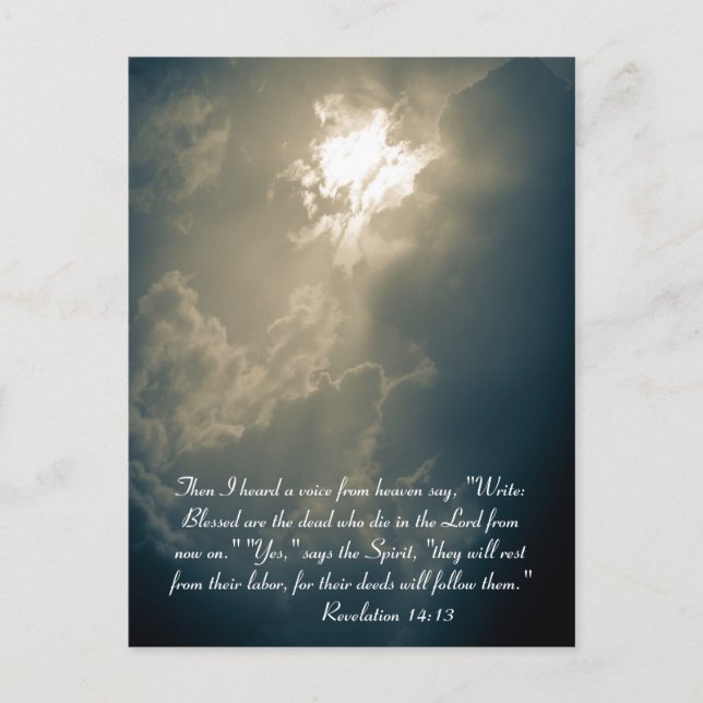 Then I heard a voice from heaven say, "Write: Bles Postcard (Front)