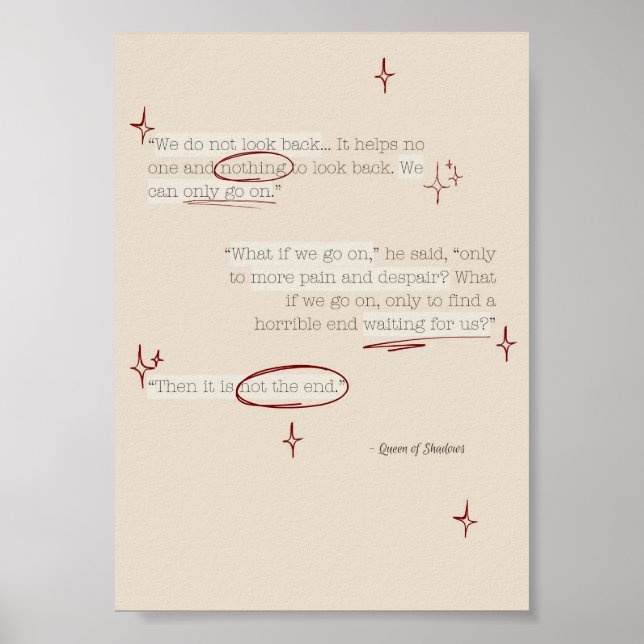 “Then It Is Not the End” Book Quote Print (Front)
