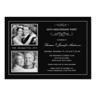 Then & Now 25th Silver Anniversary with 2 Photos Card