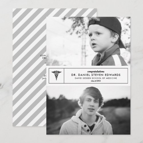 Then & Now 2 Photo Graduation Invitation
