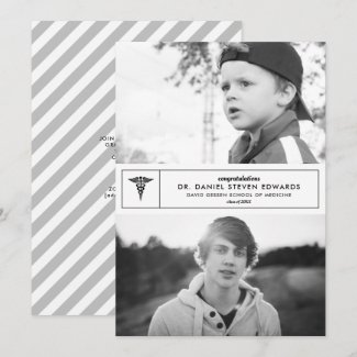 Then & Now 2 Photo Graduation Invitation