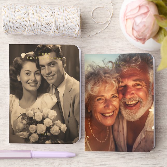 Then & Now 50th Anniversary Foil Set Vow Books (Wedding)