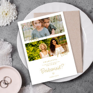 Then & Now Elegant 2 Photos Bridesmaid Proposal