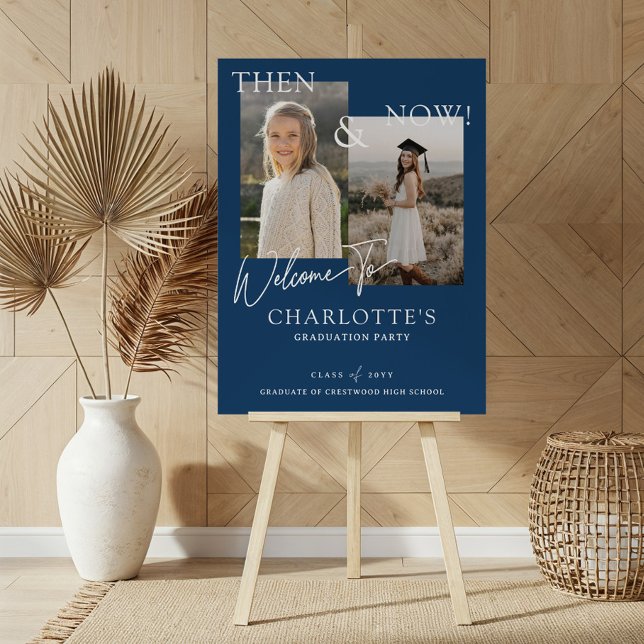 Then & Now Graduation Party Grad Photo Welcome Foam Board (Then & Now Graduation Party Grad Photo Welcome Foam Board)