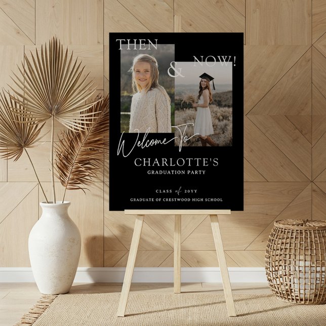 Then & Now Graduation Party Grad Photo Welcome Foam Board (Then & Now Graduation Party Grad Photo Welcome Foam Board)