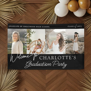 Then & Now Graduation Party Grad Photos Welcome Banner
