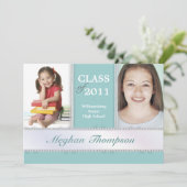 Then & Now Jeweled Photo Graduation Announcement (Standing Front)