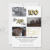 Then & Now Photo Collage | 100th Birthday Invitation (Front)