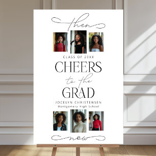 Then Now Photo Collage Graduation Party Foam Board