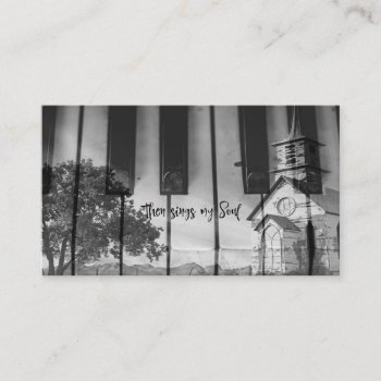 Then Sings My Soul With Country Church Keyboard Business Card by Christian_Quote at Zazzle