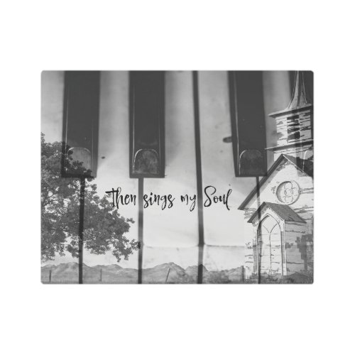 Then Sings my Soul with Country Church Keyboard   Metal Print