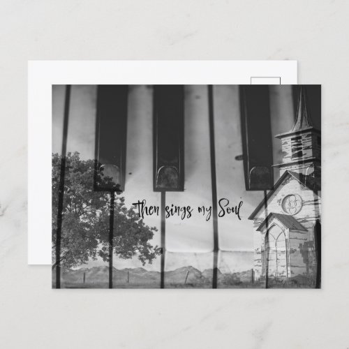 Then Sings my Soul with Country Church Keyboard  Postcard