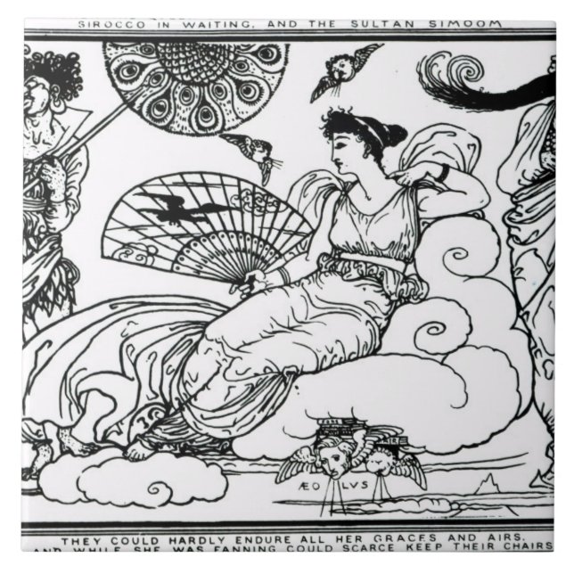 'Then The Queen of the Air Fluttered into The Room Ceramic Tile (Front)