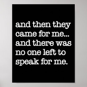 Then They Came For Me, Political Protest, World Wa Poster