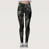 Multi Colored Floral Abstract Tentacle Swirl Artsy Leggings