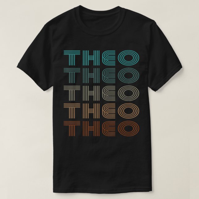 Theo Retro First Name Design  T-Shirt (Design Front)