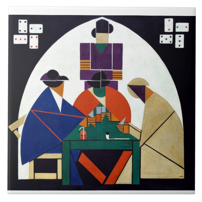 Theo van Doesburg - Card Players Ceramic Tile (Front)