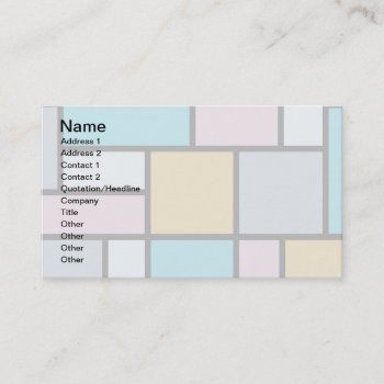 Theo Van Doesburg - Composition 17 - Mondrian Art Business Card by ArtLoversCafe at Zazzle